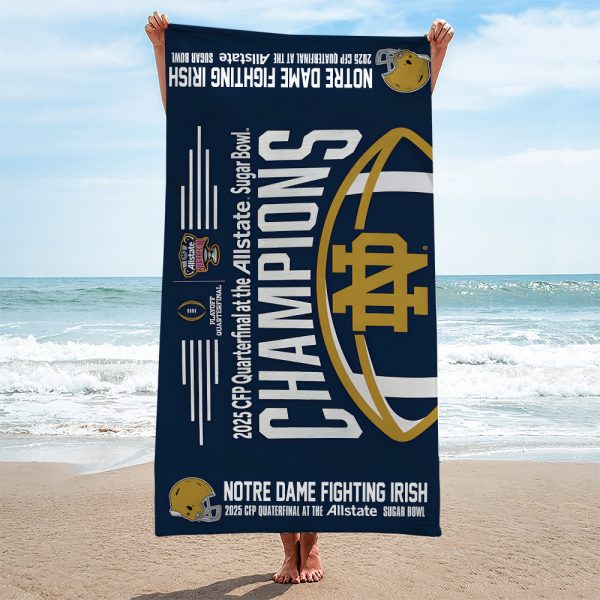 Notre Dame Fighting Irish Football Rectangle Beach Towel - TANTN 10277