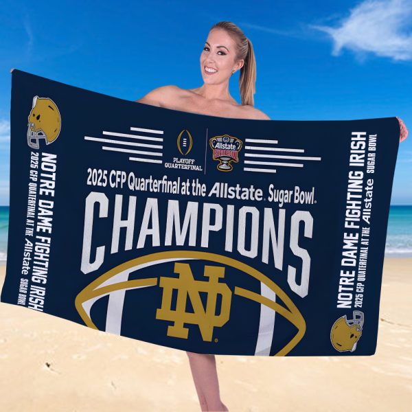 Notre Dame Fighting Irish Football Rectangle Beach Towel - TANTN 10277