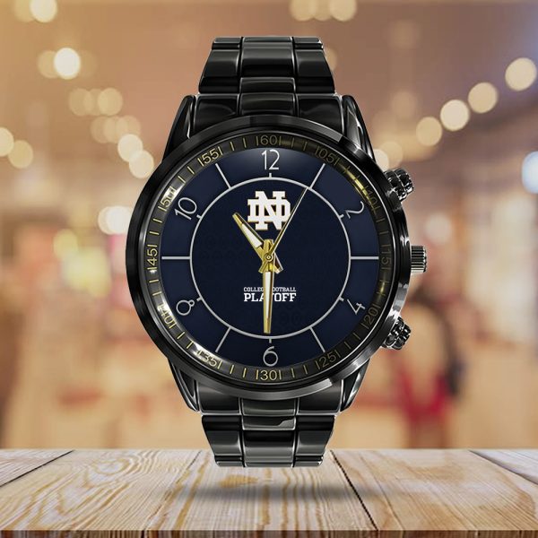 Notre Dame Fighting Irish Football Black Stainless Steel Watch - TANTN 10548