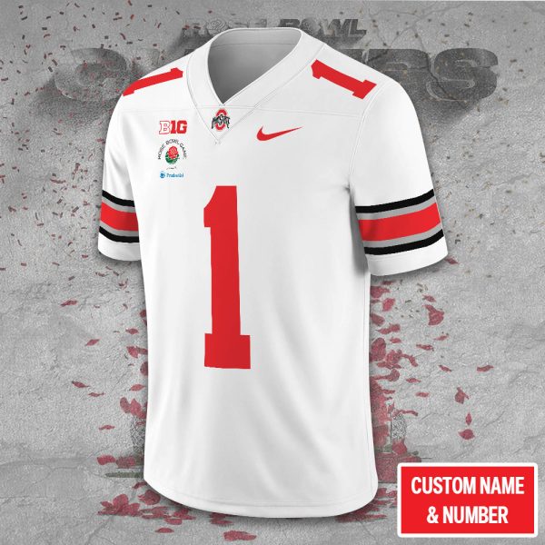 Personalized Ohio State Buckeyes Football 3D Football Jersey w. Collar Logo - TANTN 10288