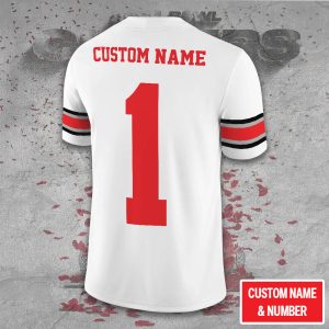 Personalized Ohio State Buckeyes Football 3D Football Jersey w. Collar Logo - TANTN 10288