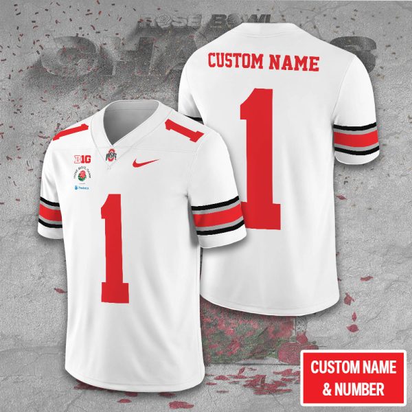 Personalized Ohio State Buckeyes Football 3D Football Jersey w. Collar Logo - TANTN 10288