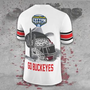 Ohio State Buckeyes Football 3D Football Jersey w. Collar Logo - TANTN 10289