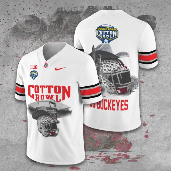 Ohio State Buckeyes Football 3D Football Jersey w. Collar Logo - TANTN 10289