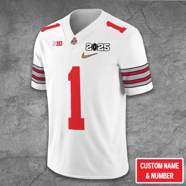 Personalized Ohio State Buckeyes Football 3D Football Jersey w. Collar Logo - TANTN 10611