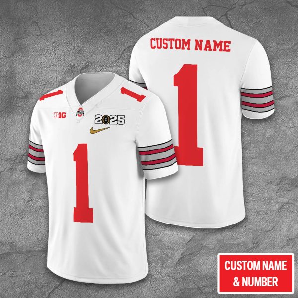 Personalized Ohio State Buckeyes Football 3D Football Jersey w. Collar Logo - TANTN 10611