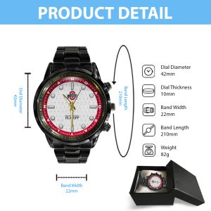 Ohio State Buckeyes Football Black Stainless Steel Watch - TANTN 10546