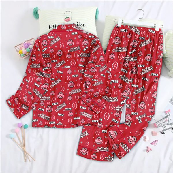 Ohio State Buckeyes Football Button Down Pajamas Set – MAITM 9724