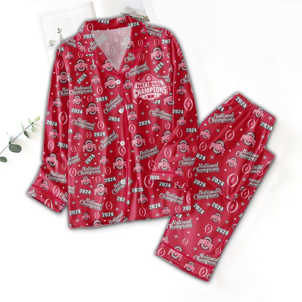 Ohio State Buckeyes Football Button Down Pajamas Set – MAITM 9724