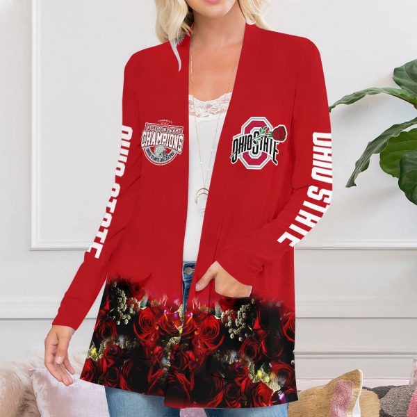 Ohio State Buckeyes Football Women's Patch Pocket Cardigan - HOATT 7883