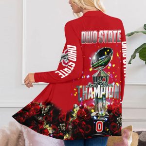 Ohio State Buckeyes Football Women's Patch Pocket Cardigan - HOATT 7883