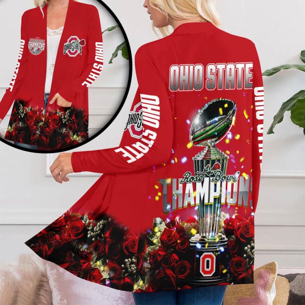 Ohio State Buckeyes Football Women's Patch Pocket Cardigan - HOATT 7883