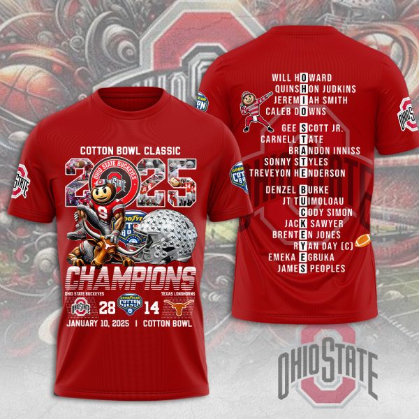 Ohio State Buckeyes Foobtball 3D Apparel - MAITM 9597