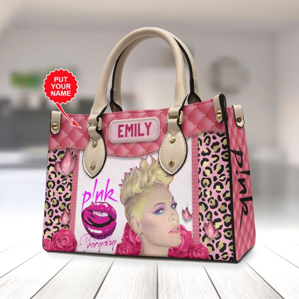 Personalized P!NK Leather HandBag - VANDH 4208