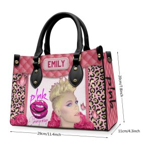 Personalized P!NK Leather HandBag - VANDH 4208