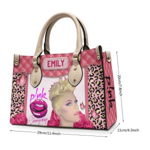 Personalized P!NK Leather HandBag - VANDH 4208