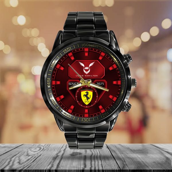 Scuderia Ferrari x Lewis Hamilton Black Stainless Steel Watch - MAITM 9759