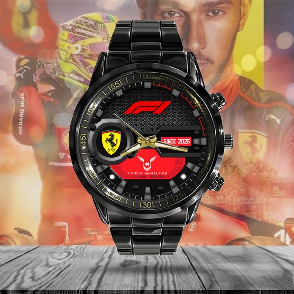 Scuderia Ferrari x Lewis Hamilton Black Stainless Steel Watch - MAITM 9940