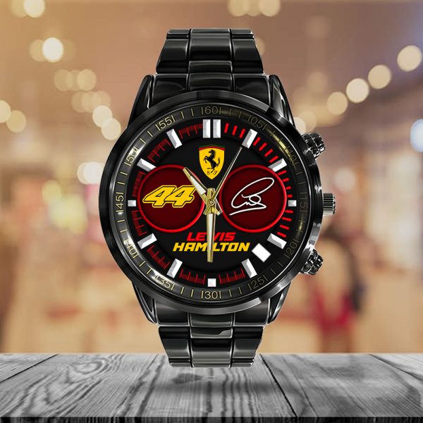 Scuderia Ferrari x Lewis Hamilton Black Stainless Steel Watch - ANHNV 5947