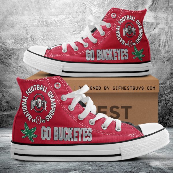 Ohio State Buckeyes Football High Top Canvas Shoes - ANHNV 6074