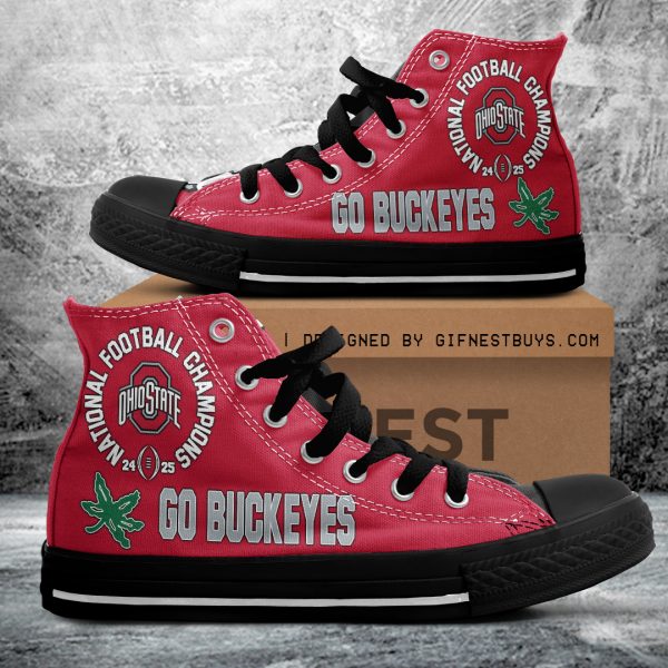 Ohio State Buckeyes Football High Top Canvas Shoes - ANHNV 6074