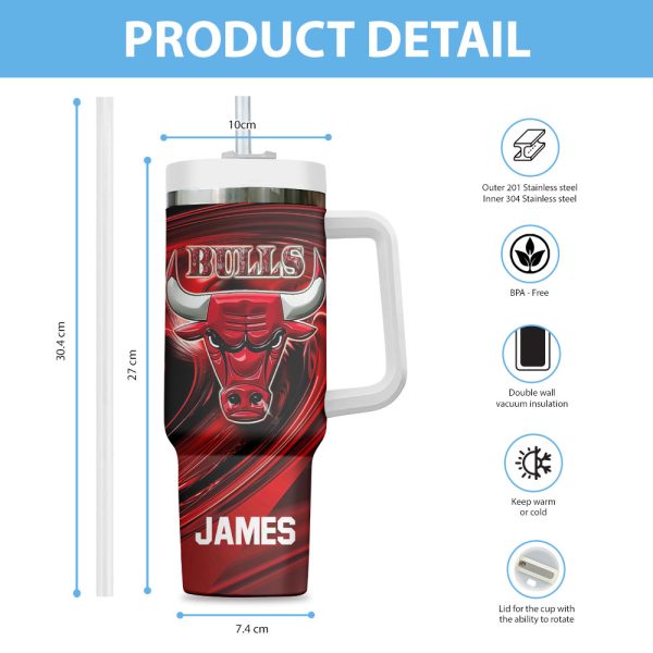 Personalized Chicago Bulls 40oz Stanley Tumbler - VANDH 4288