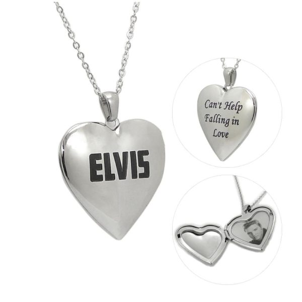 Elvis Presley Stainless Steel Heart-Shaped Openable Pendant Necklace - MAITM DROP033