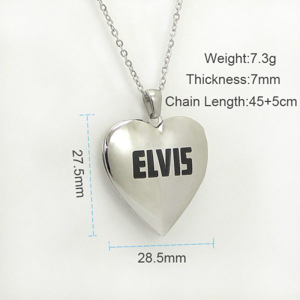 Elvis Presley Stainless Steel Heart-Shaped Openable Pendant Necklace - MAITM DROP033