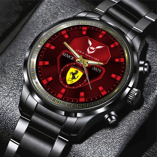 Scuderia Ferrari x Lewis Hamilton Black Stainless Steel Watch - MAITM 9759