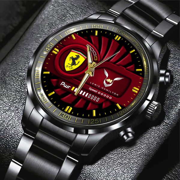 Scuderia Ferrari x Lewis Hamilton Black Stainless Steel Watch - MAITM 9804