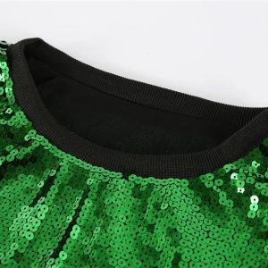 Philadelphia Eagles Green Sequin Round Neck Shirt - MAITM DROP038