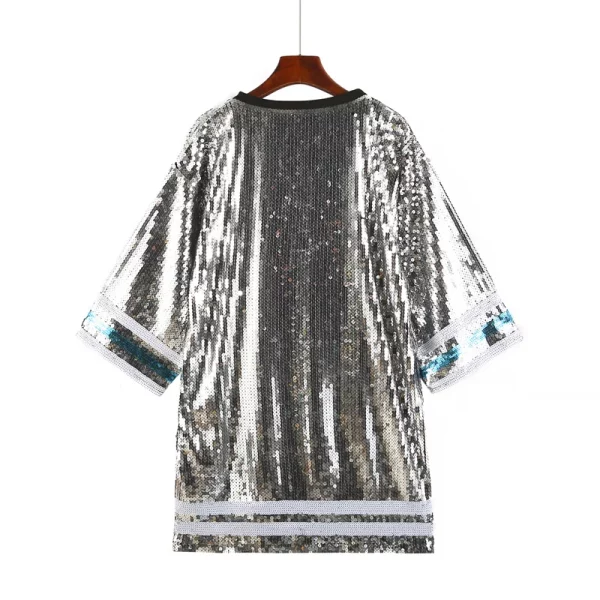 Philadelphia Eagles Grey Sequin Round Neck Shirt - MAITM DROP039