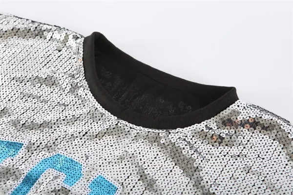 Philadelphia Eagles Grey Sequin Round Neck Shirt - MAITM DROP039