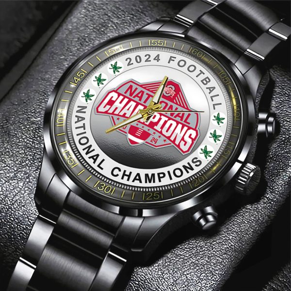 Ohio State Buckeyes Football Black Stainless Steel Watch - MAITM 9959