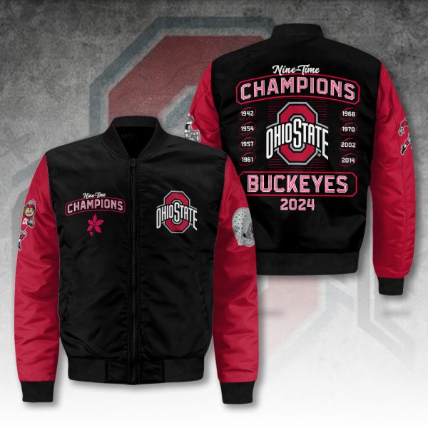 Ohio State Buckeyes Football 3D Bomber Jacket - HOATT 8190