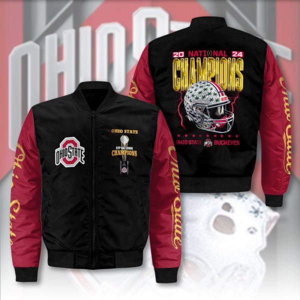 Ohio State Buckeyes Football 3D Bomber Jacket - HOATT 8194