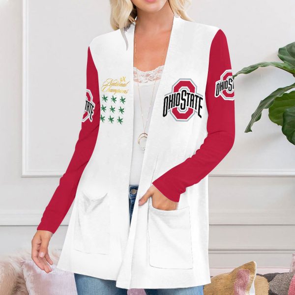 Ohio State Buckeyes Football Women's Patch Pocket Cardigan - HOATT 8453