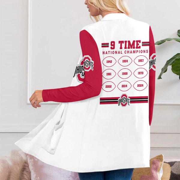 Ohio State Buckeyes Football Women's Patch Pocket Cardigan - HOATT 8678