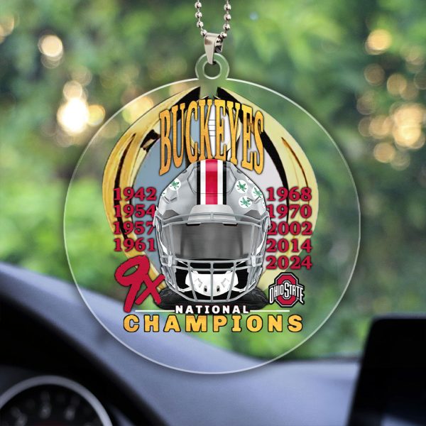 Ohio State Buckeyes Football Custom Shape Clear 1-sided Acrylic Car Ornament - HOATT 8214