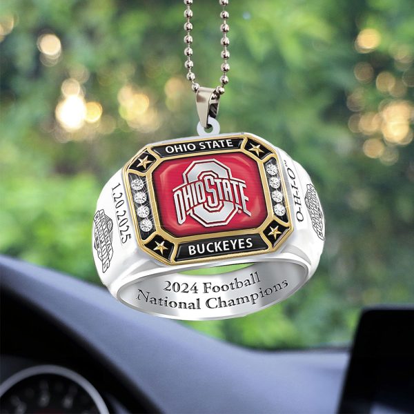 Ohio State Buckeyes Football Custom Shape 2-sided Acrylic Car Ornament - TANTN 10739