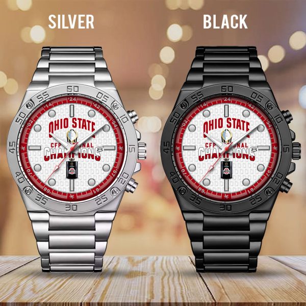 Ohio State Buckeyes Football Gentleman Stainless Steel Watch - HOATT 8255