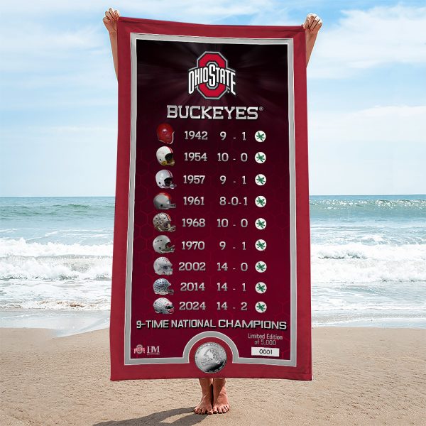 Ohio State Buckeyes Football Rectangle Beach Towel - MAITM 9770