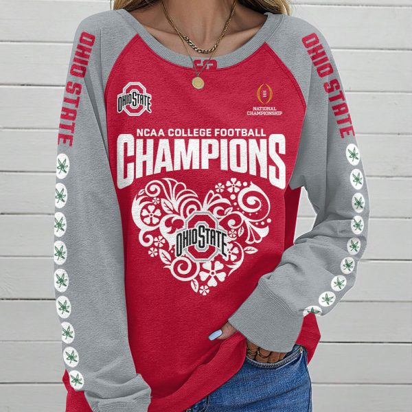 Ohio State Buckeyes Football Round Neck Raglan Sleeve Sweatshirt – MAITM 9786