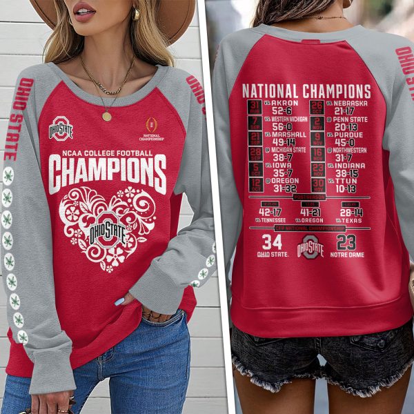 Ohio State Buckeyes Football Round Neck Raglan Sleeve Sweatshirt – MAITM 9786