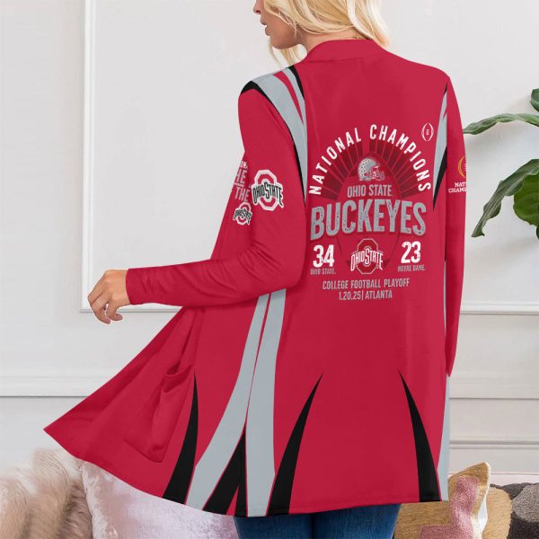 Ohio State Buckeyes Football Women's Patch Pocket Cardigan - MAITM 9924