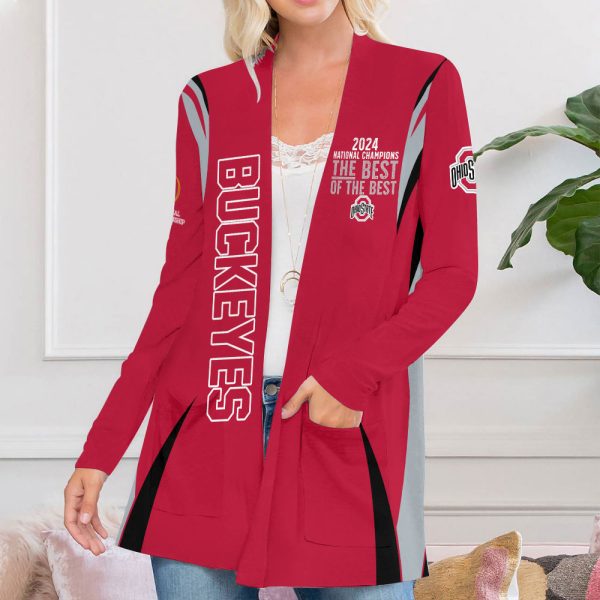 Ohio State Buckeyes Football Women's Patch Pocket Cardigan - MAITM 9924