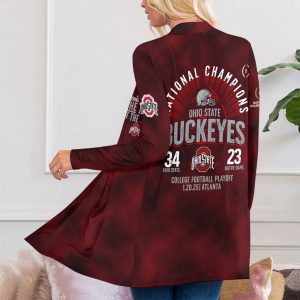 Ohio State Buckeyes Football Women's Patch Pocket Cardigan - MAITM 9983