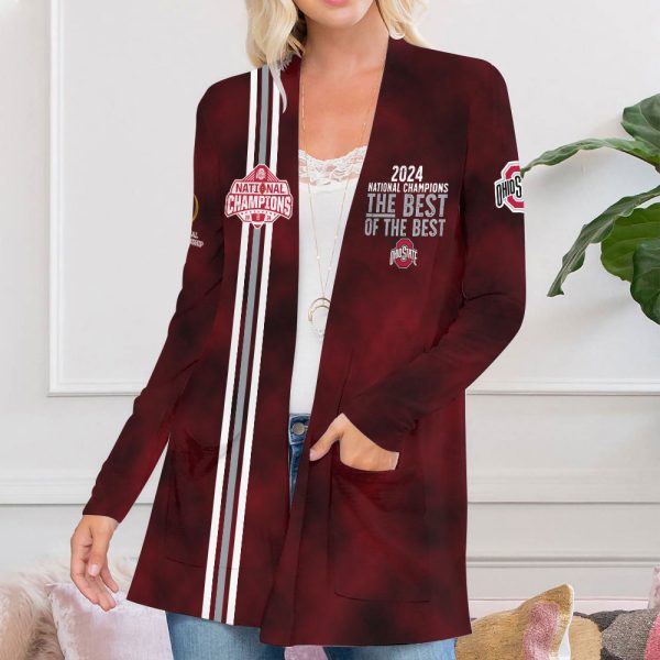 Ohio State Buckeyes Football Women's Patch Pocket Cardigan - MAITM 9983