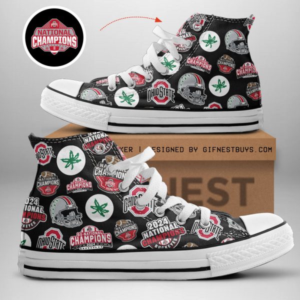 Ohio State Buckeyes Football	High Top Canvas Shoes - TANTN 10769