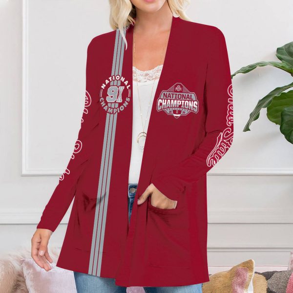 Ohio State Buckeyes Football Women's Patch Pocket Cardigan - HOATT 8452